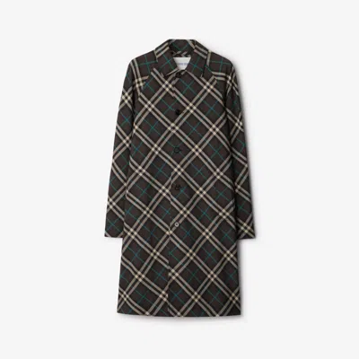 Burberry Mid-length Check Car Coat In Snug