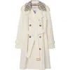 Burberry Mid-length Check Collar Castleford Trench Coat In Cotton