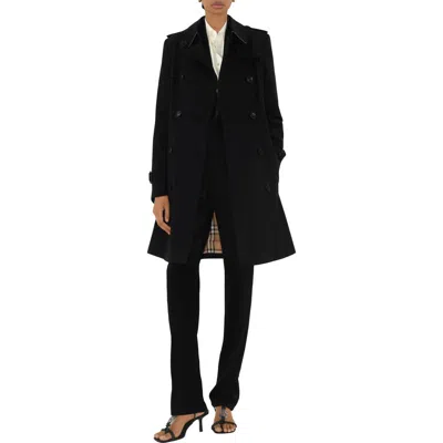Burberry Mid-length Chelsea Heritage Trench Coat In Black
