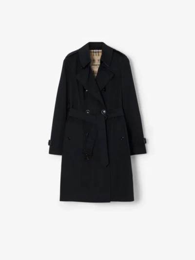 Burberry Mid-length Chelsea Heritage Trench Coat In Blue