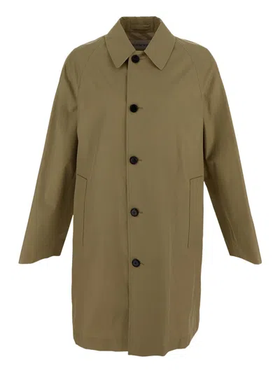 Burberry Mid-length Gabardine Car Coat In Green