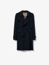 Burberry Short Kensington Heritage Trench Coat In Coal Blue