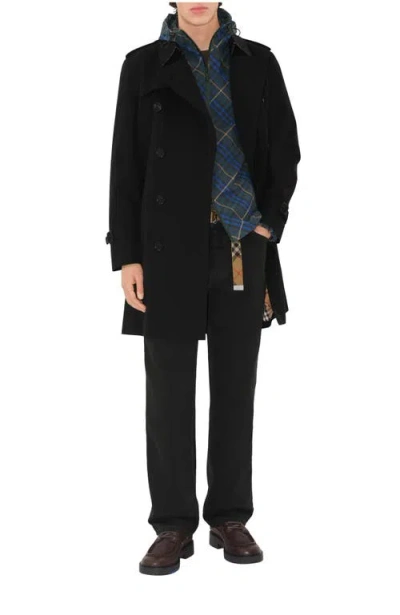 Burberry Mid-length Kensington Heritage Trench Coat In Black