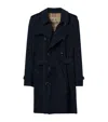 Burberry Short Kensington Heritage Trench Coat In Blue