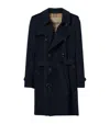 Burberry Short Kensington Heritage Trench Coat In Blue