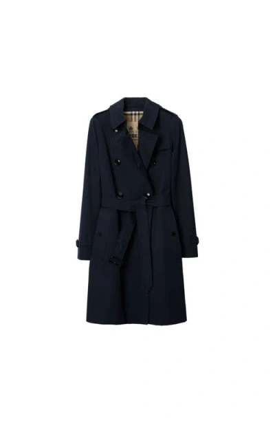 Burberry Mid-length Kensington Heritage Trench Coat In Coal Blue