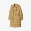 Burberry Midi Puffer Coat In Flax/sand