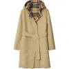 Burberry Checked-detail Wrap Coat In Flax