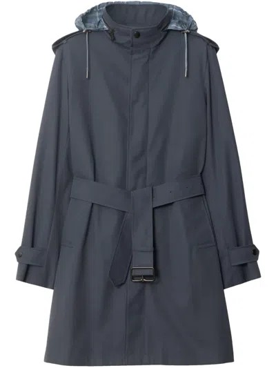 Burberry Mid-length Trench Coat In Black