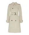 Burberry Mid-length Trench Coat In Cotton Blend In Grey