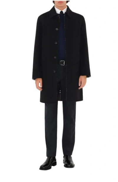 Burberry Mid-length Wool Car Coat In Black