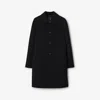 Burberry Wool Mid-length Car Coat In Black/snug