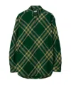 Burberry Check Wool Tailored Jacket In Green