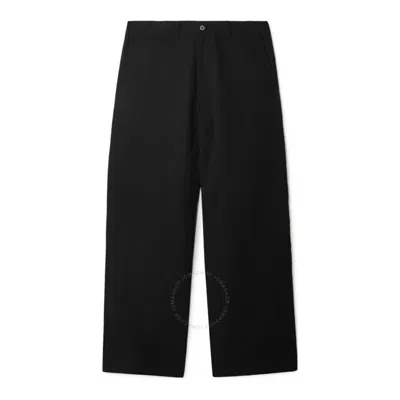 Burberry Mid-rise Chino Trousers In Black