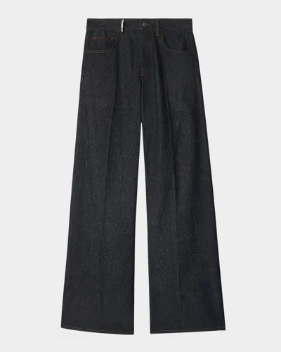 Burberry Mid-rise Wide-leg Jeans In Blue