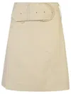 Burberry A-line Belted High-waisted Skirt In Beige
