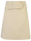 Burberry A-line Belted High-waisted Skirt In Neutrals