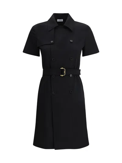 Burberry Belted Midi Dress In Black