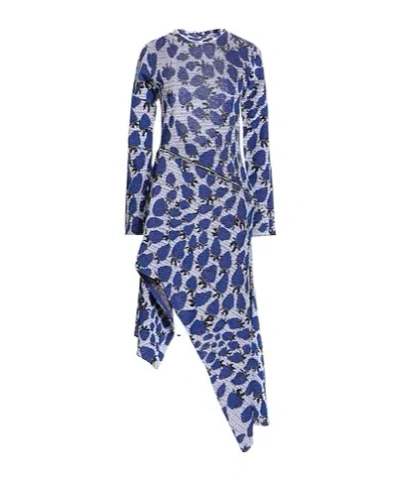 Burberry Midi Dresses In Blue