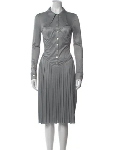 Pre-owned Burberry Midi Length Dress In Gray