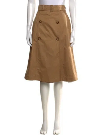 Pre-owned Burberry Midi Length Skirt In Brown
