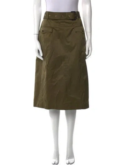 Pre-owned Burberry Midi Length Skirt In Green