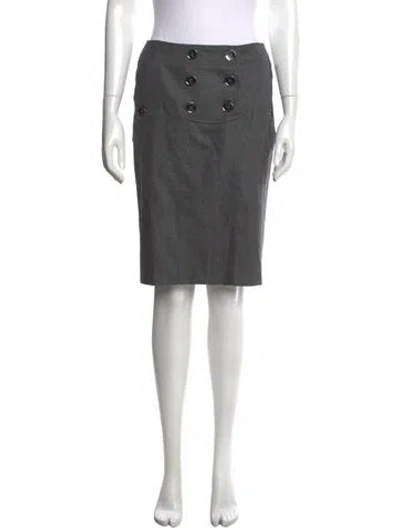 Pre-owned Burberry Midi Length Skirt In Grey