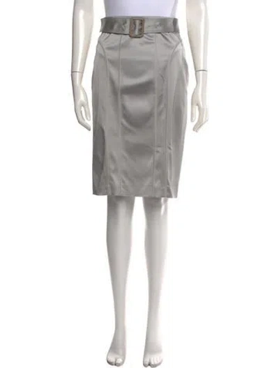 Pre-owned Burberry Midi Length Skirt In Grey