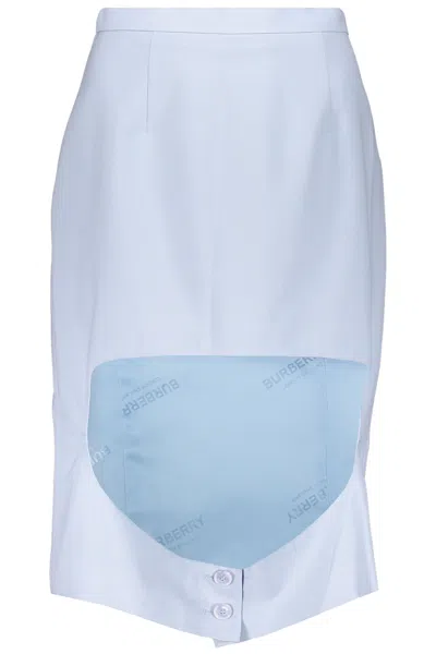 Burberry Midi Skirt In Blue