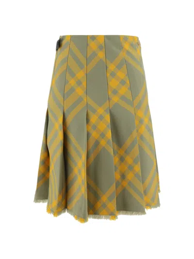 Burberry Midi Skirt In Giallo