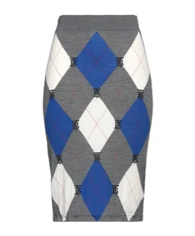 Burberry Midi Skirts In Gray