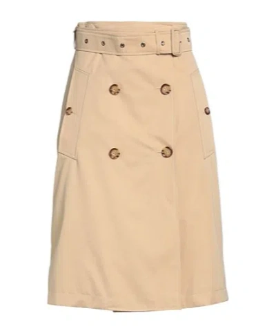 Burberry Midi Skirts In Nude