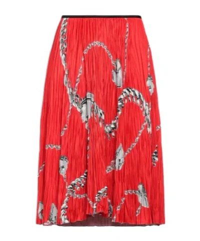 Burberry Midi Skirts In Red