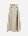 Burberry Midi Trench Skirt In Gabardine In Neutral
