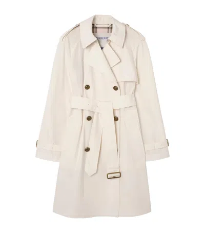 Burberry Mid-length Belgravia Trench Coat In White
