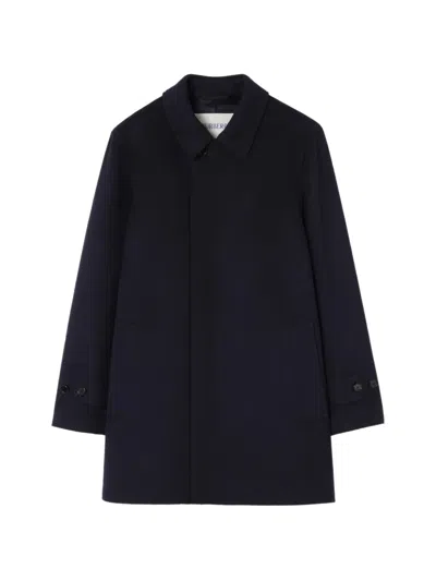 Burberry Cashmere Mid-length Car Coat In Blue