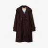 Burberry Mid-length Gabardine Castleford Trench Coat In Burgundy