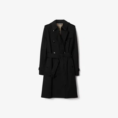 Burberry Midlength Kensington Heritage Trench Coat In Black