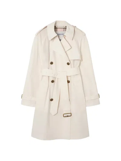 Burberry Mid-length Lightweight Cotton Belgravia Trench Coat In Neutral