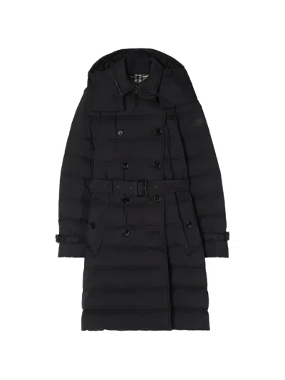 Burberry Mid-length Nylon Audley Puffer Coat In Black