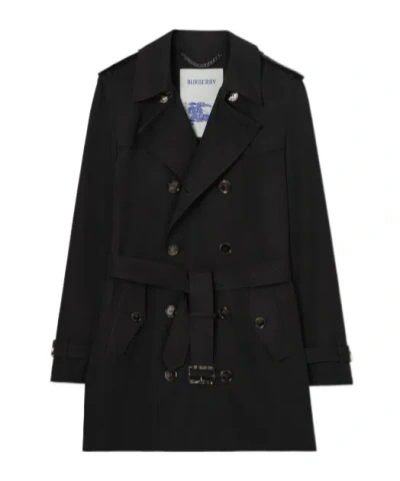 Burberry Mid-length Paisley Lace Foxfield Trench Coat In Black
