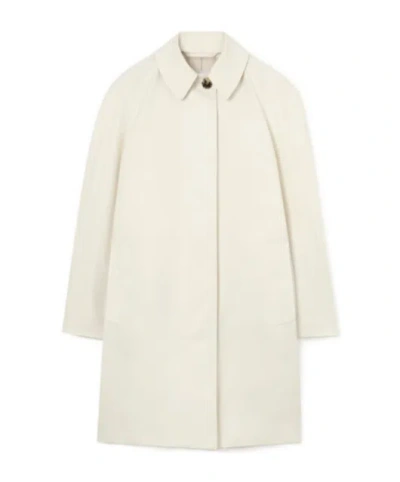 Burberry Mid-length Ruched Gabardine Car Coat In Neutral