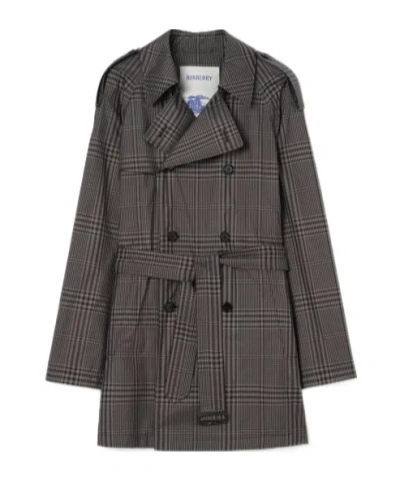 Burberry Mid-length Silk Leadenham Trench Coat In Gray