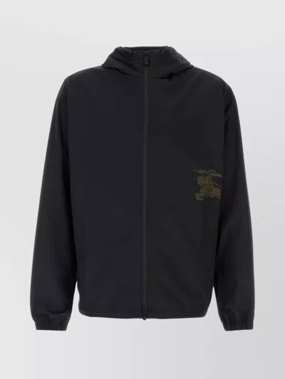 Burberry Midnight Blue Nylon Blend Jacket In Indigo