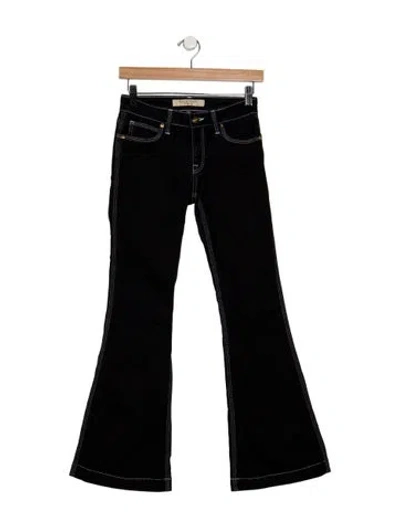 Pre-owned Burberry Mid-rise Flared Jeans In Black