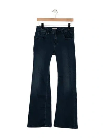 Pre-owned Burberry Mid-rise Flared Jeans In Blue