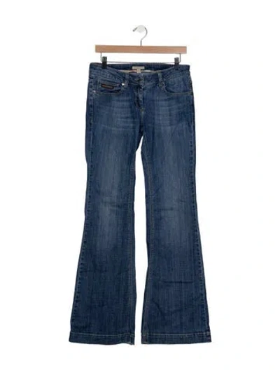 Pre-owned Burberry Mid-rise Flared Jeans In Blue