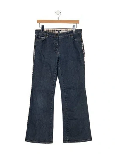 Pre-owned Burberry Mid-rise Flared Jeans In Blue