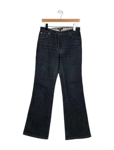 Pre-owned Burberry Mid-rise Flared Jeans In Blue