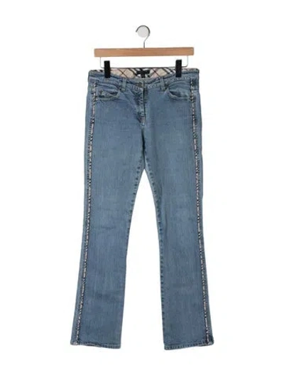 Pre-owned Burberry Mid-rise Flared Jeans In Blue